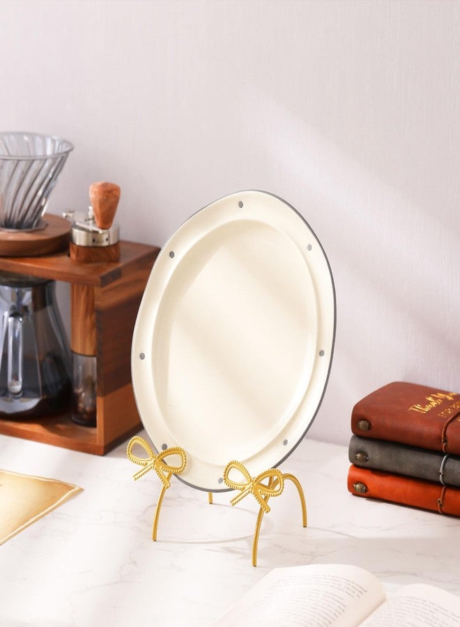 LemonRoad Bow Plate Stands for Display 6 Inch Gold Metal Decorative Platters Holder Brass Frame Display Easel Stand for Picture Decorative Plate Photo Easel Tabletop Art - Image 3